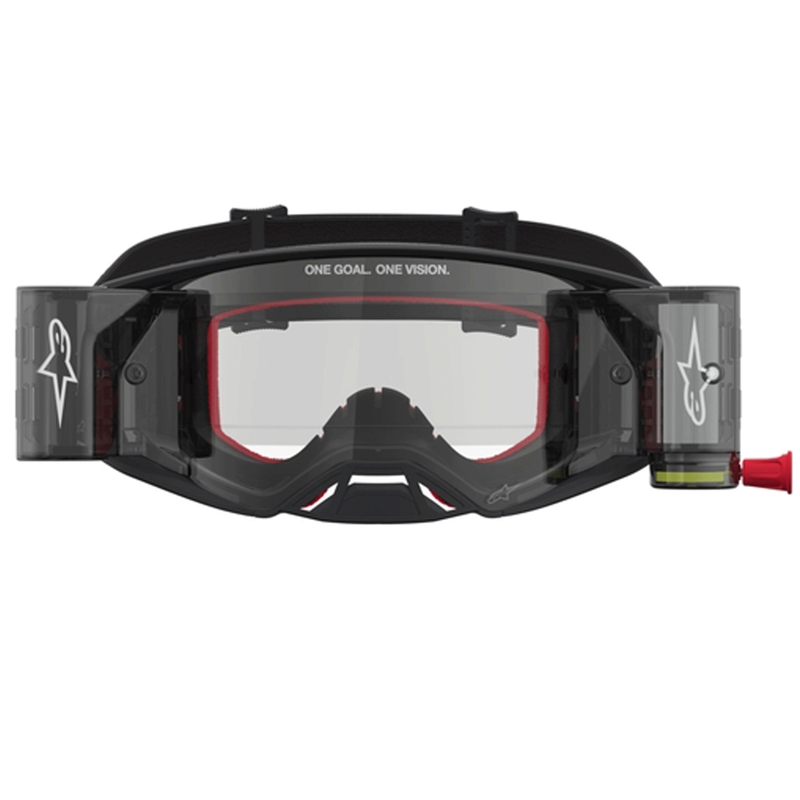 Alpinestars Supertech ROLL-OFF motokrosa brilles melnas-sudrabainas ar caurspīdīgu pleksiglasu