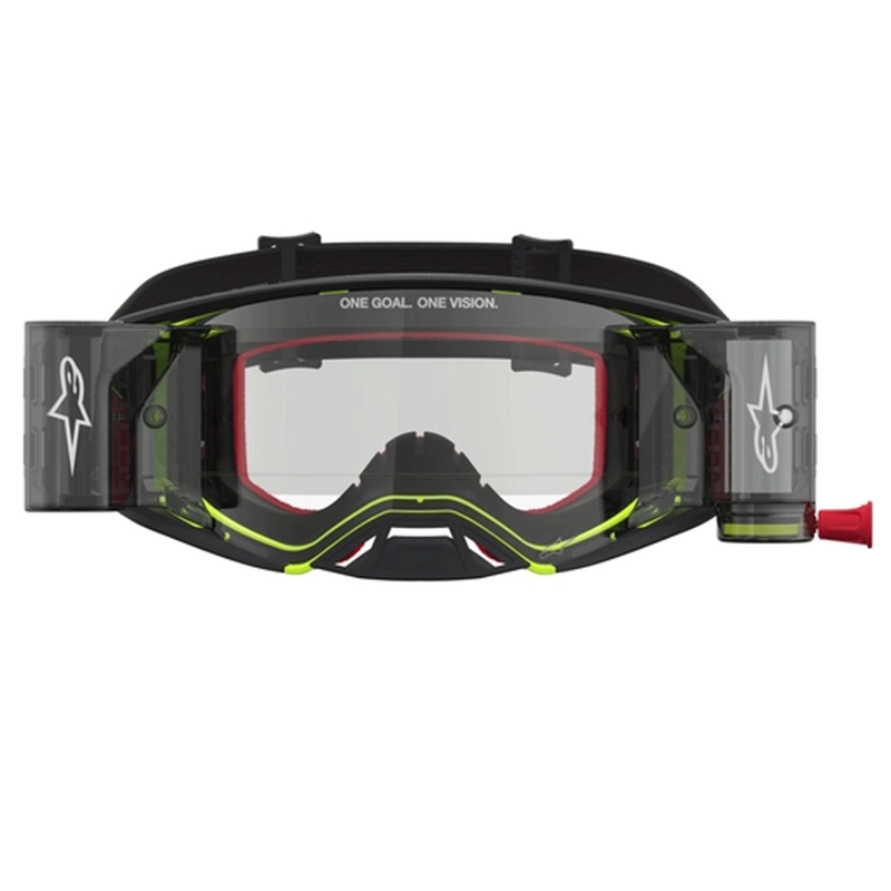 Alpinestars Supertech Firma motokrosa brilles melnas-fluorescentas ar caurspīdīgu pleksiglasu