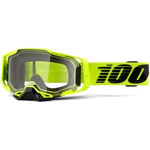 Motokrosa brilles 100% ARMEGA Nuclear Citrusīgi dzeltenas (caurspīdīgs pleksi)