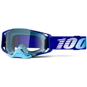 Motokrosa brilles 100% ARMEGA Royal blue (caurspīdīgs pleksi)