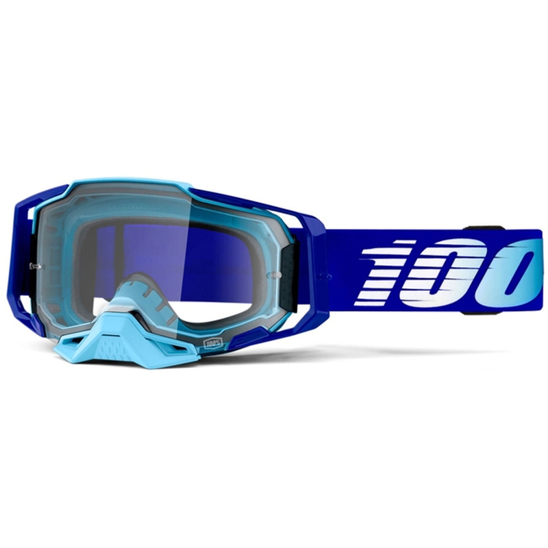 Motokrosa brilles 100% ARMEGA Royal blue (caurspīdīgs pleksi)