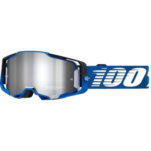 Motokrosa brilles 100% ARMEGA Rockchuck melns-balts-zils (sudraba pleksi)