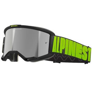 Alpinestars Vision 5 Hollow pelēki-fluo dzeltenas motokrosa brilles ar spoguļstikliem sudraba krāsā
