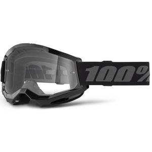 Bērnu motokrosa brilles 100% STRATA 2 black clear plexi