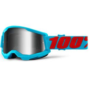 Motokrosa brilles 100% STRATA 2 Summit blue (sudraba spoguļstikla)
