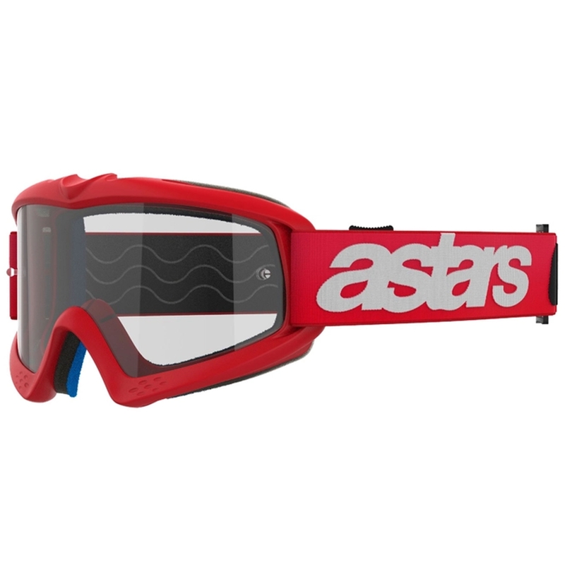 Alpinestars Vision Youth Blaze sarkanas bērnu motokrosa brilles ar caurspīdīgu lēcu