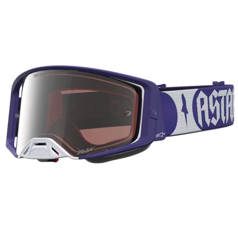 Alpinestars Supertech Atrox motokrosa brilles zilas-baltas