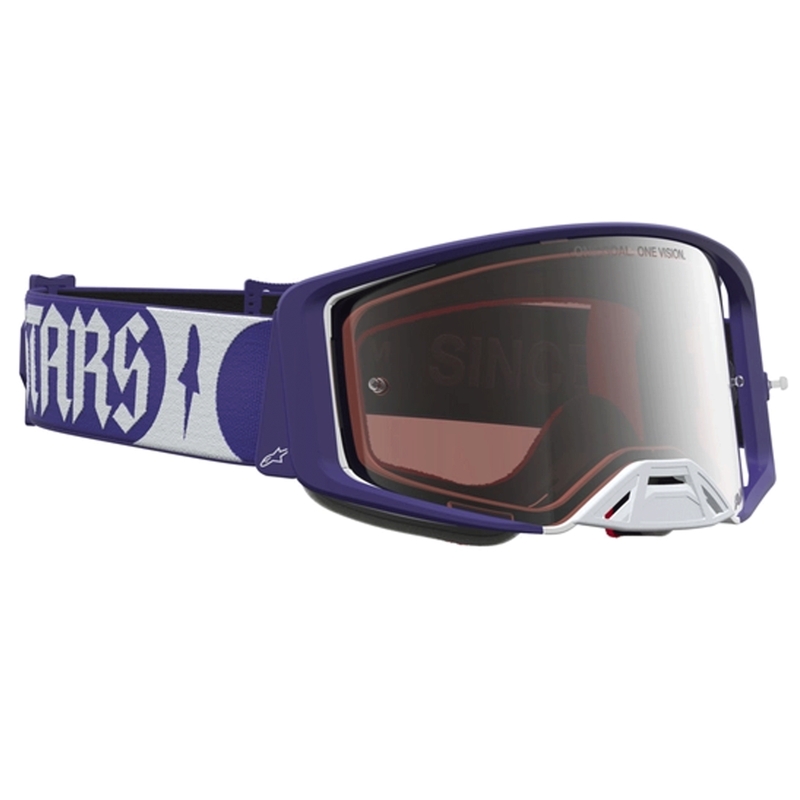 Alpinestars Supertech Atrox motokrosa brilles zilas-baltas