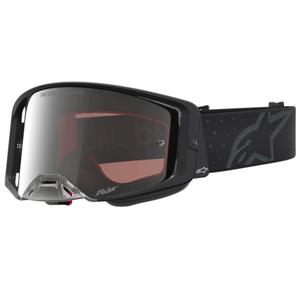 Alpinestars Supertech Cloak motokrosa brilles, melnas ar spoguļstiklu un sudrabainu pleksiglasu