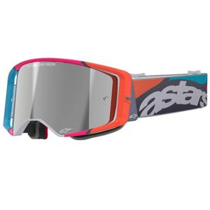 Alpinestars Supertech Stream motokrosa aizsargbrilles pelēkas-daudzkrāsainas ar sudraba spoguļstikla lēcām