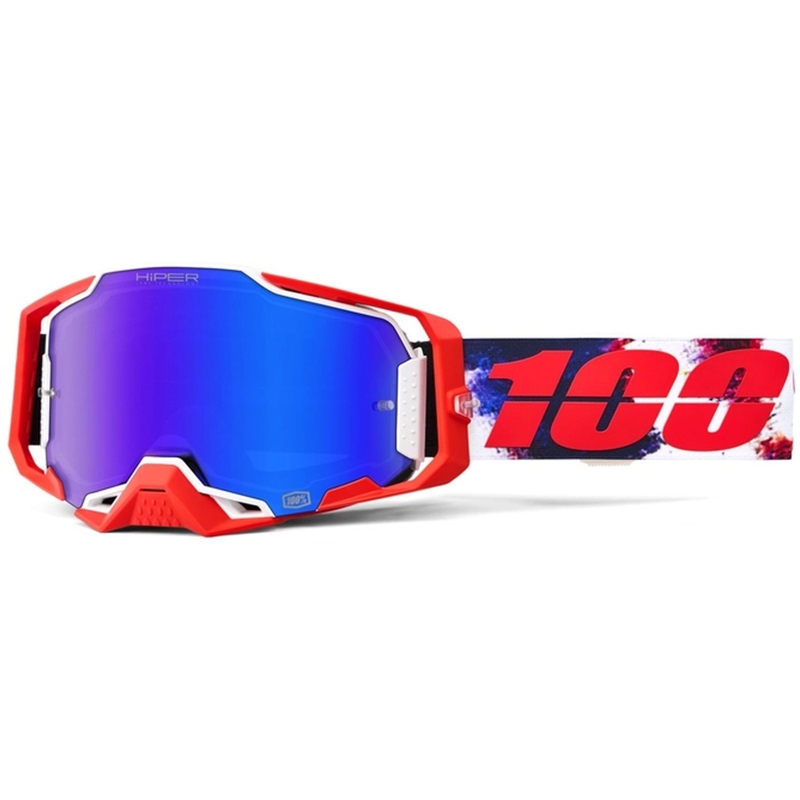 Motokrosa brilles 100% ARMEGA Morpho ar zilu HIPER pleksi