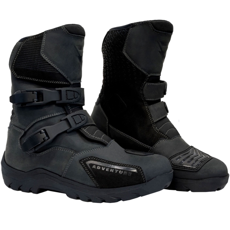 Motocikla zābaki Street Racer Adventure Low WP 2 melni - II. kvalitāte