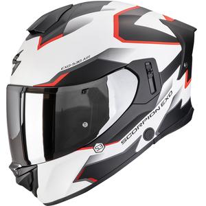 Integrēta motocikla ķivere Scorpion EXO-530 Air Clip matēts balts-melns-sarkans - II. kvalitāte