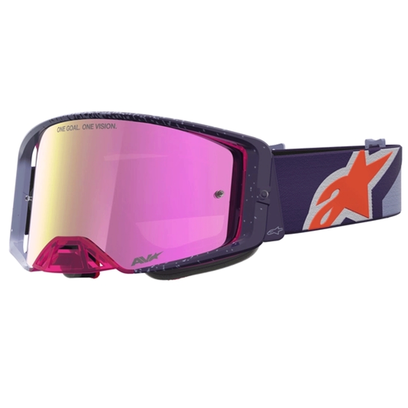 Alpinestars Supertech Hiten motokrosa brilles violeti sarkanas