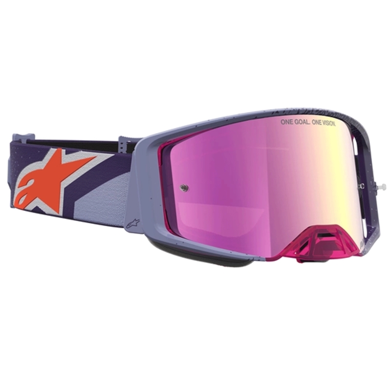 Alpinestars Supertech Hiten motokrosa brilles violeti sarkanas
