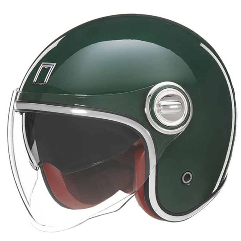 Atvērtā moto ķivere NOX PREMIUM Heritage zaļa - II. kvalitāte