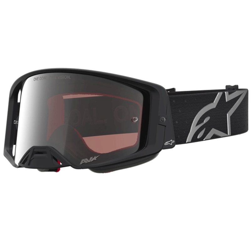 Alpinestars Supertech Vesta motokrosa brilles matētas melnas-sudrabainas