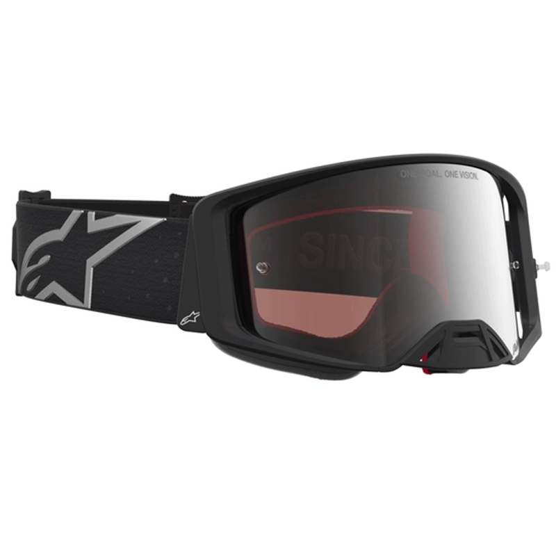 Alpinestars Supertech Vesta motokrosa brilles matētas melnas-sudrabainas