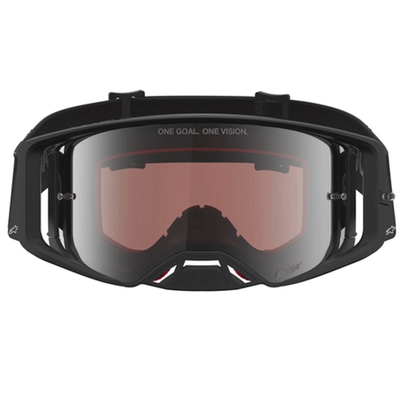 Alpinestars Supertech Vesta motokrosa brilles matētas melnas-sudrabainas