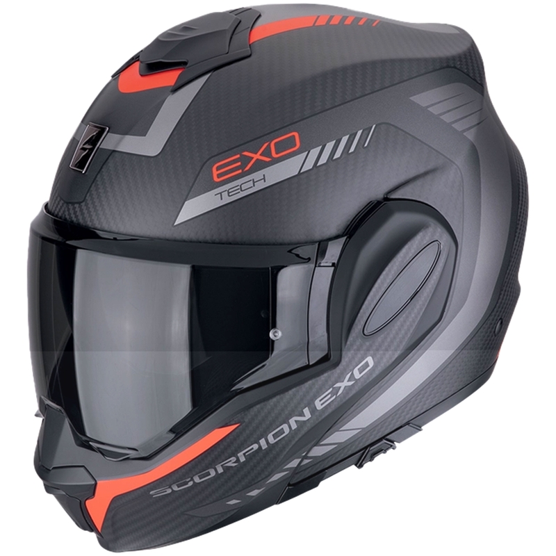Saliekamā motocikla ķivere Scorpion EXO-TECH EVO CARBON COSY matēta melna-arkana - II. kvalitāte
