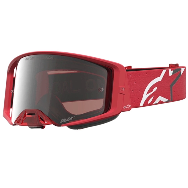 Alpinestars Supertech Vesta fluorescējošas sarkanas-hromētas motokrosa brilles