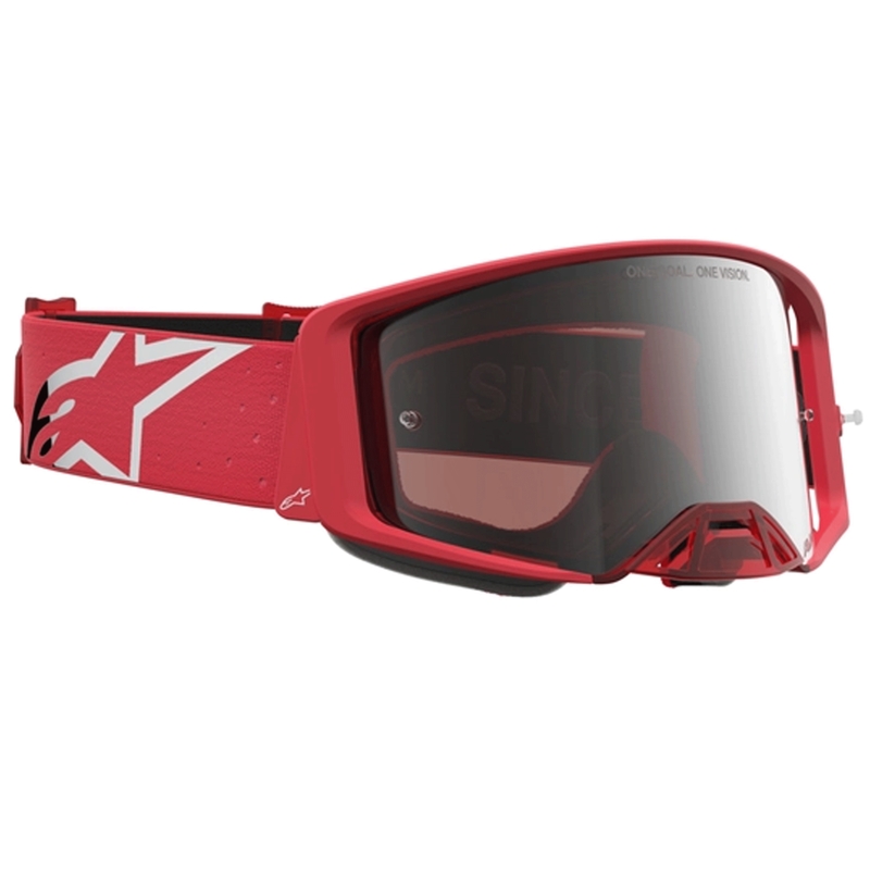 Alpinestars Supertech Vesta fluorescējošas sarkanas-hromētas motokrosa brilles