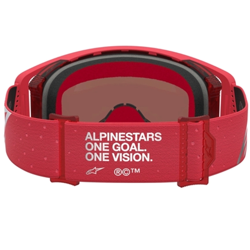 Alpinestars Supertech Vesta fluorescējošas sarkanas-hromētas motokrosa brilles