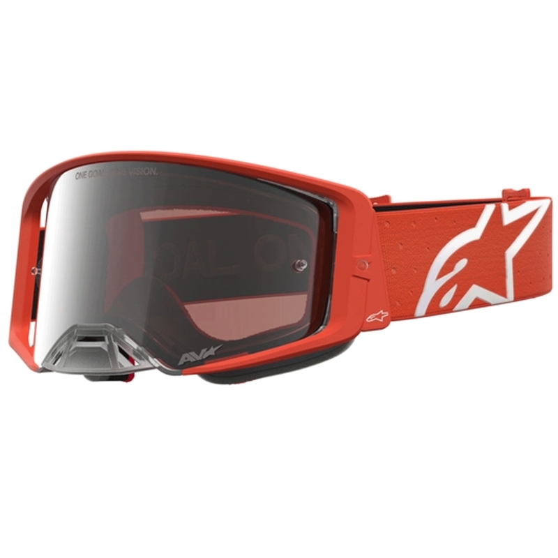 Alpinestars Supertech Vesta oranži sudrabainas motokrosa brilles