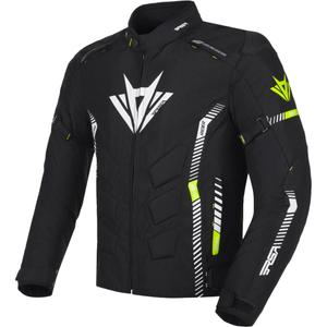 Motocikla jaka RSA Rider melna-balta-fluorescējoši dzeltena 2 - II. kvalitāte
