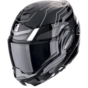 Salokāmā moto ķivere Scorpion EXO-TECH EVO CONQUER melnā un baltā krāsā - II. kvalitāte