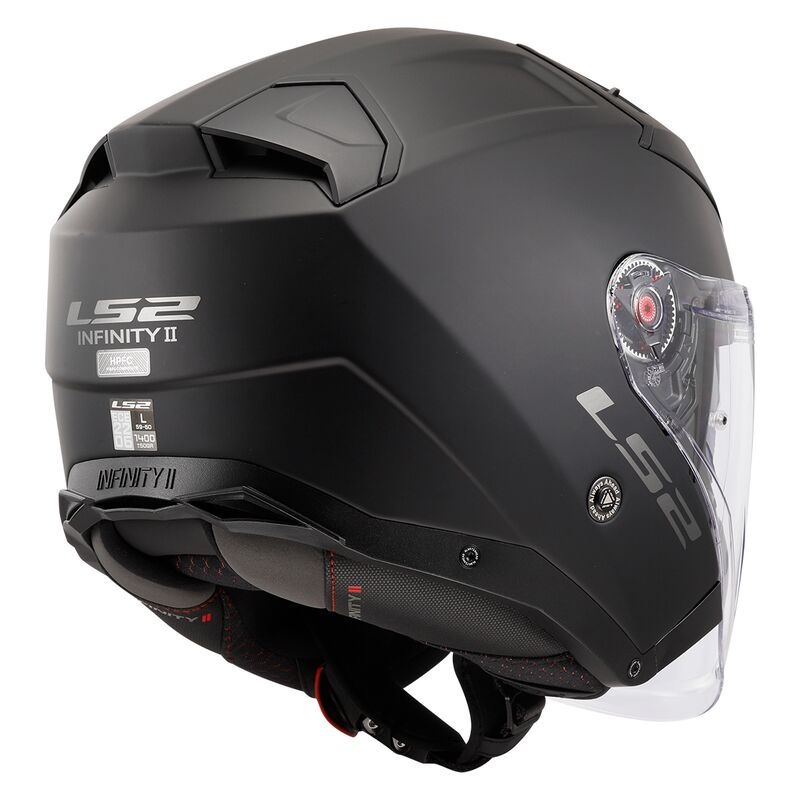 Atvērt Motociklu ķivere LS2 OF603 Infinity II Solid Black Matte - II. kvalitāte