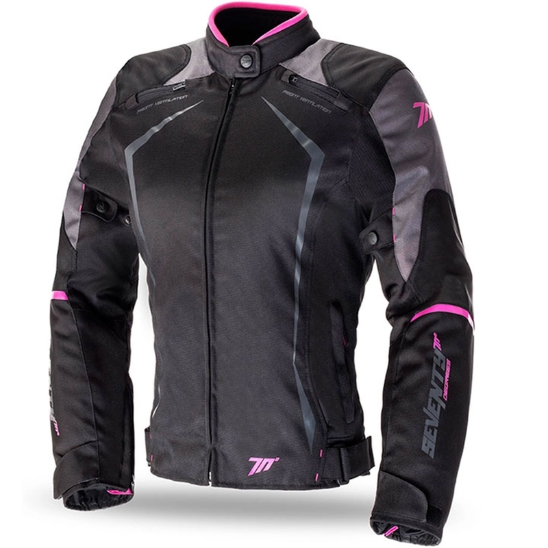 Sieviešu motocikla jaka SEVENTY DEGREES SD-JR49 melnā un rozā krāsā - II. kvalitāte