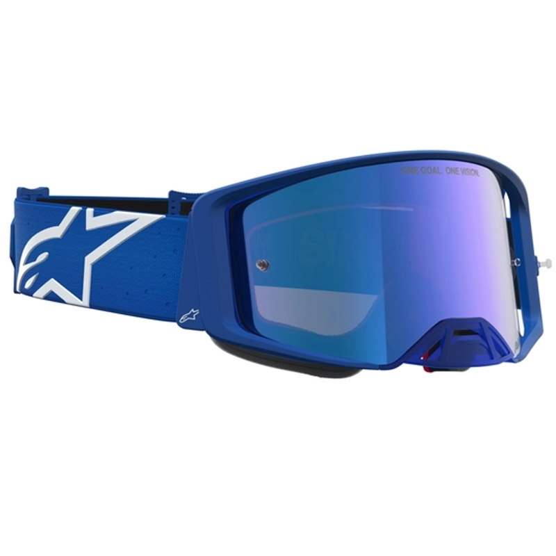 Alpinestars Supertech Vesta zili baltas motokrosa brilles