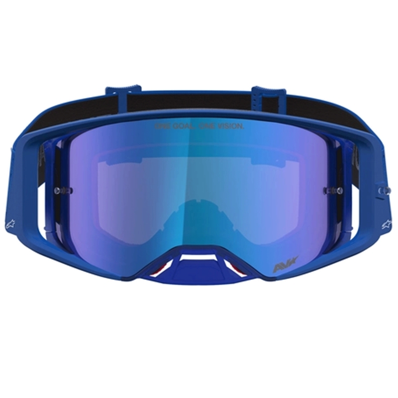 Alpinestars Supertech Vesta zili baltas motokrosa brilles