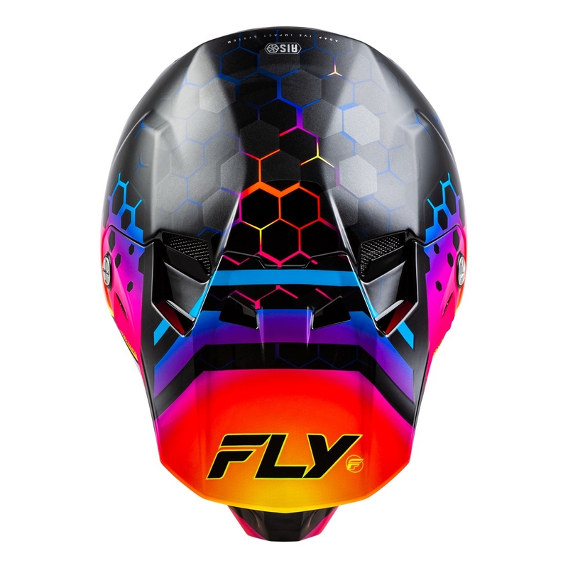 Motokrosa ķivere FLY Racing Formula CC Tektonic melna-dzeltena-rozā - II. kvalitāte