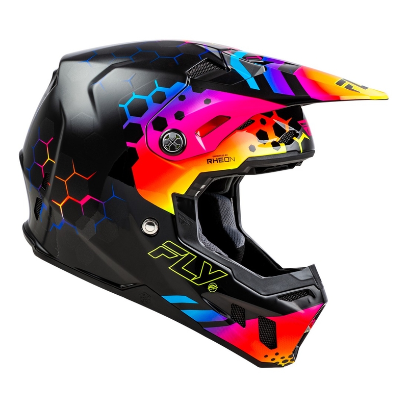 Motokrosa ķivere FLY Racing Formula CC Tektonic melna-dzeltena-rozā - II. kvalitāte