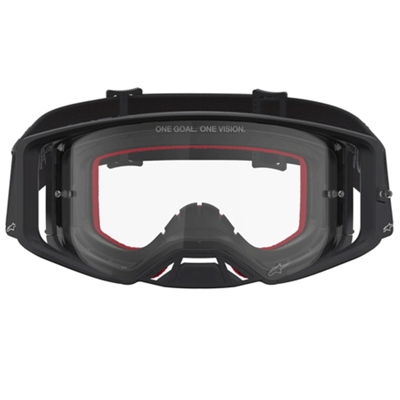 Alpinestars Supertech Vesta motokrosa brilles melnas-sudrabainas ar caurspīdīgu pleksiglasu