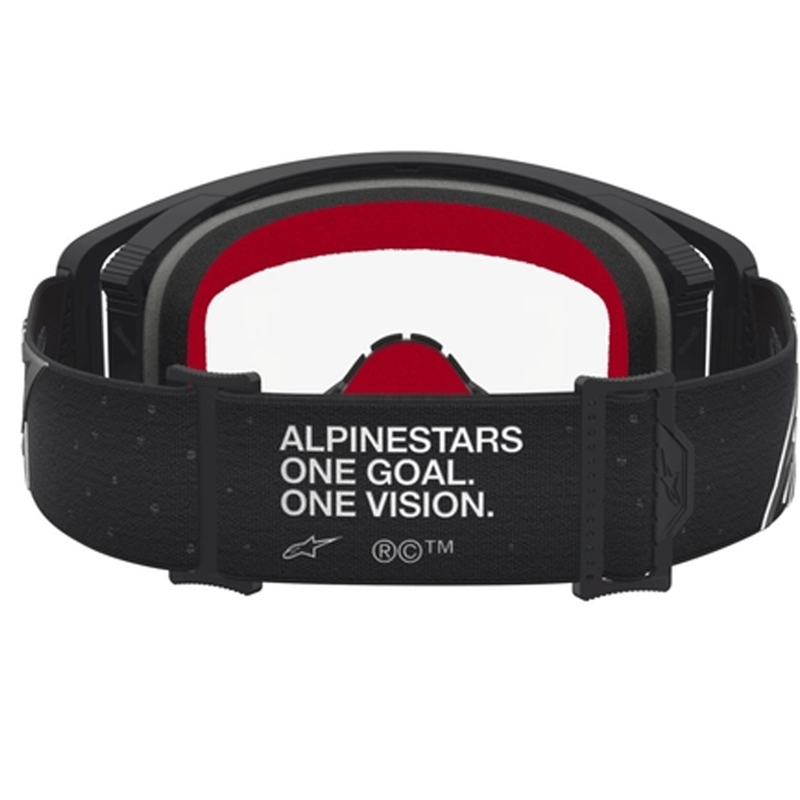 Alpinestars Supertech Vesta motokrosa brilles melnas-sudrabainas ar caurspīdīgu pleksiglasu