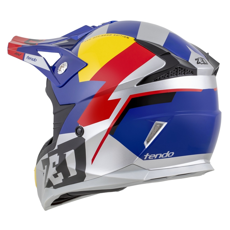 Motokrosa ķivere ZED X1.9 Tendo pearl blue-red-yellow-silver - II. kvalitāte