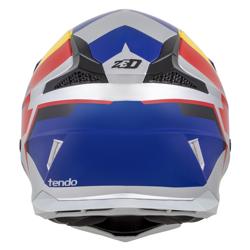 Motokrosa ķivere ZED X1.9 Tendo pearl blue-red-yellow-silver - II. kvalitāte