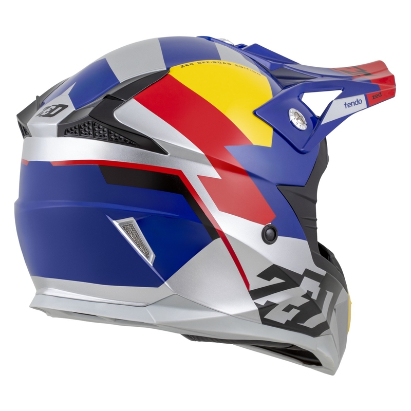 Motokrosa ķivere ZED X1.9 Tendo pearl blue-red-yellow-silver - II. kvalitāte