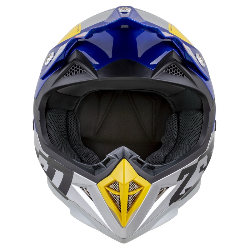 Motokrosa ķivere ZED X1.9 Tendo pearl blue-red-yellow-silver - II. kvalitāte