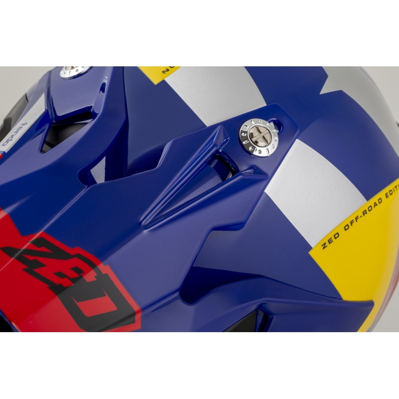 Motokrosa ķivere ZED X1.9 Tendo pearl blue-red-yellow-silver - II. kvalitāte