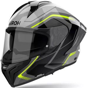 Integrālā motocikla ķivere Airoh MATRYX Wide melna-pelēka-dzeltena