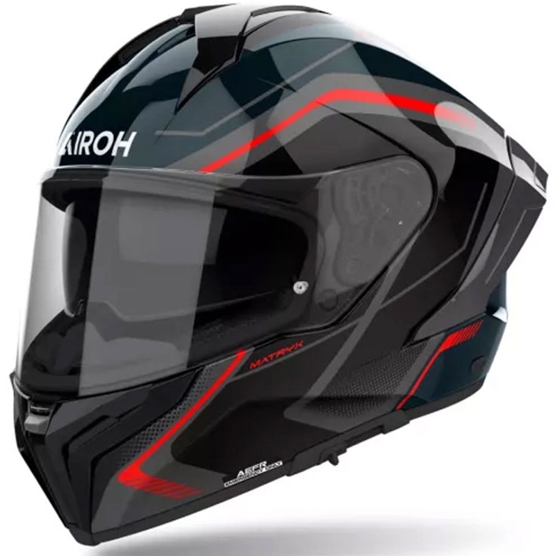Integrālā motocikla ķivere Airoh MATRYX Wide melna-pelēka-sarkana