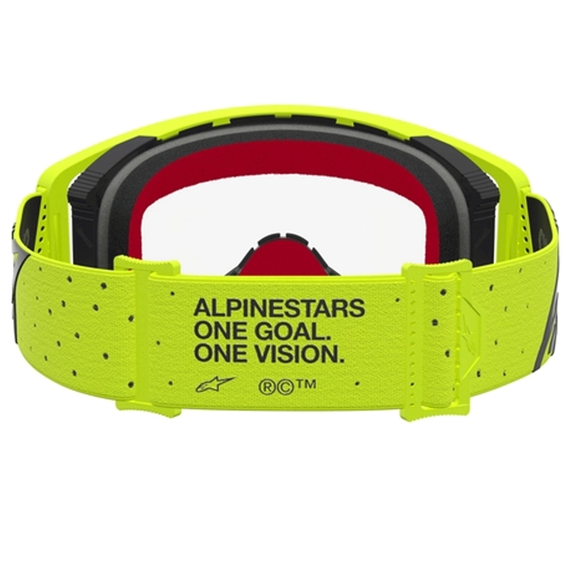 Alpinestars Supertech Vesta fluo dzelteni melnas motokrosa brilles (caurspīdīgs pleksiglass)