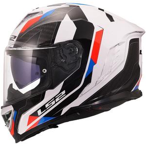 Pilna motocikla ķivere LS2 FF818 Storm III Sports spīdīgi balta-zila-sarkana - II. kvalitāte