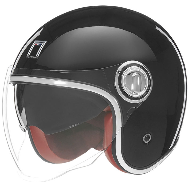 Atvērtā moto ķivere NOX PREMIUM Heritage melna - II. kvalitāte
