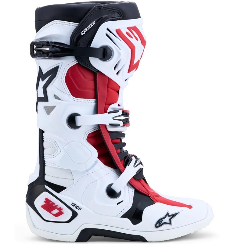 Alpinestars TECH 10 motokrosa zābaki balti-melni-sarkani