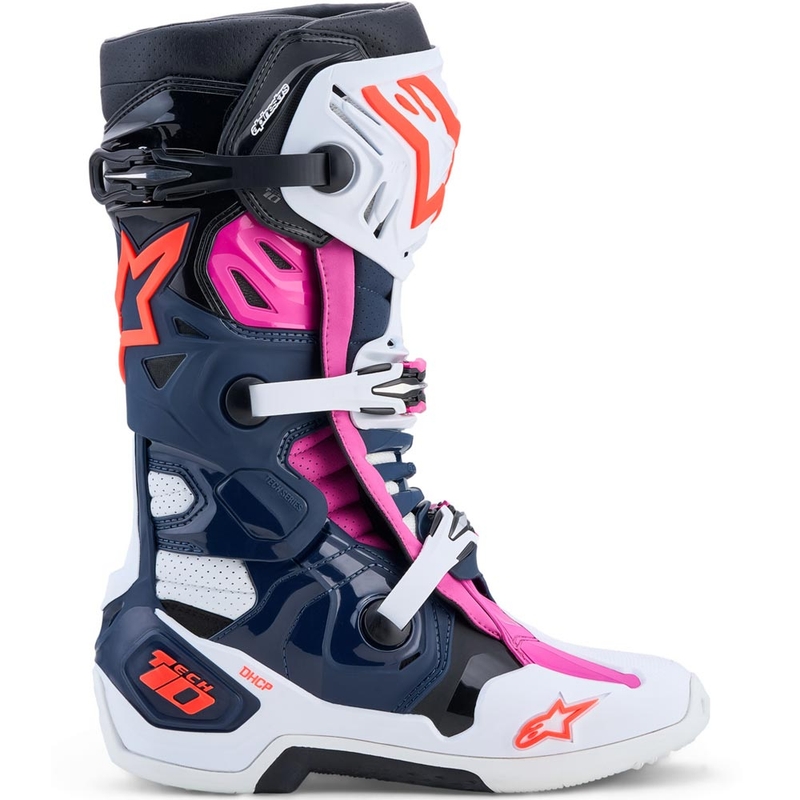 Alpinestars TECH 10 Superventilēti motokrosa zābaki tumši zili-balti-melni-violeti